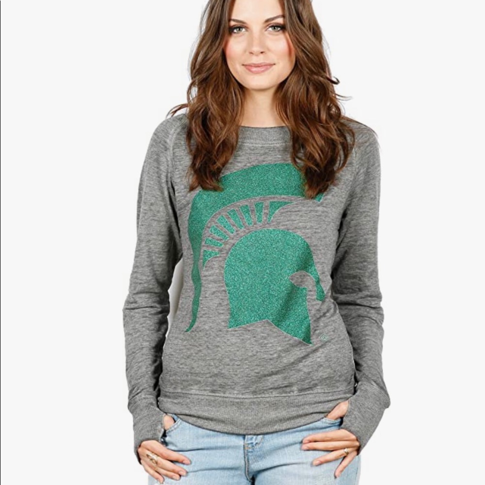 MSU Michigan State Spartans Glitter Pullover